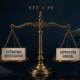 Balança simboliza a tensão entre autonomia investigativa da Polícia Federal e supervisão judicial do STF, diante dos edifícios das duas instituições.